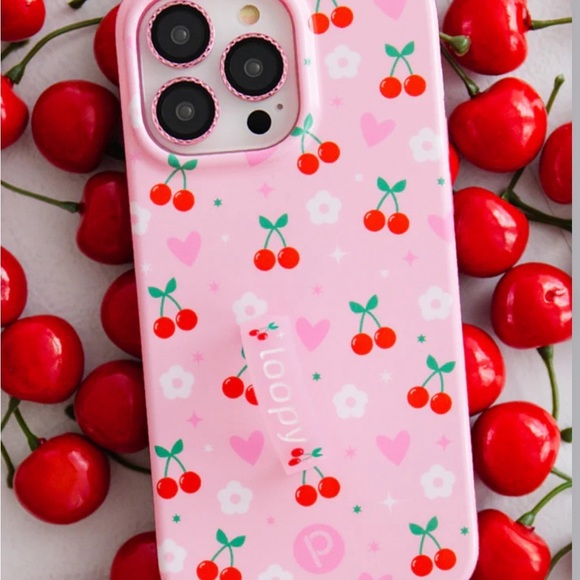 Loopy Cherry Cute X Krista Horton Pink Pattern I  I-Phone 15 Case New - Picture 4 of 5